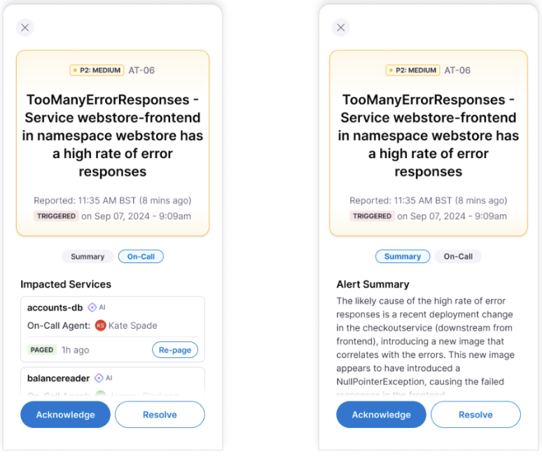 Alerts Summary and On-Call View